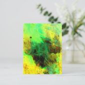 Carte Postale Abstrait d'origine jaune vert (Debout devant)