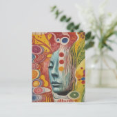 Carte Postale Abstrait Face mixte Médias Collage AI (Debout devant)