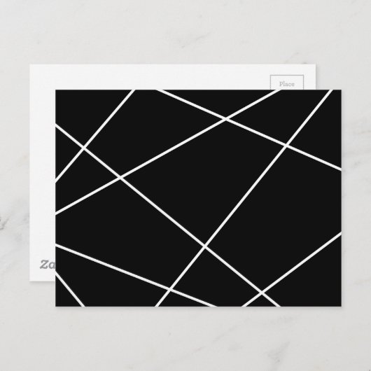 Carte Postale Abstrait géométrique - blanc et noir. (Devant / Derrière)