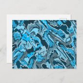 Carte Postale Abstrait marbré bleu Icy (Devant / Derrière)