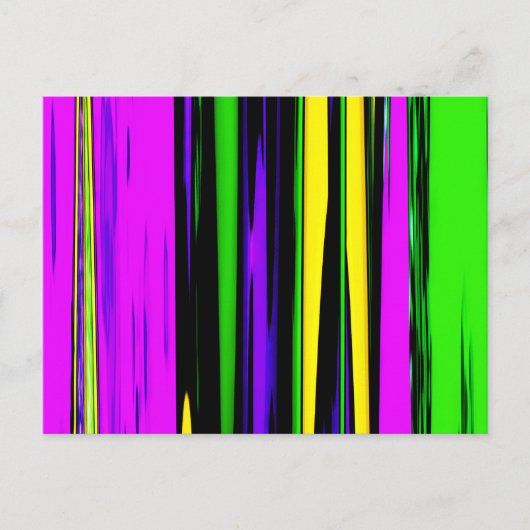 Carte Postale Abstrait Mardi Gras Stripes (Devant)