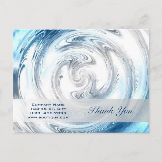 Carte Postale abstrait moderne aqua bleu ripple plomber (Devant)