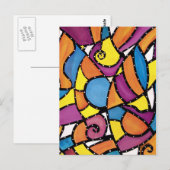 Carte Postale Abstrait moderne coloré (Devant / Derrière)