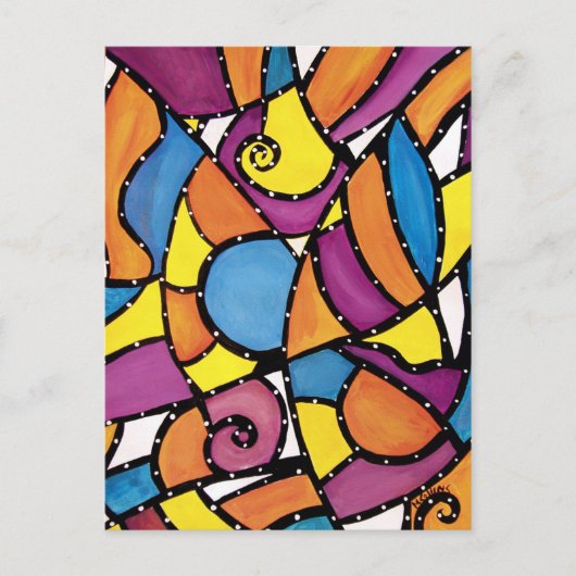 Carte Postale Abstrait moderne coloré (Devant)