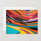 Carte Postale Abstrait moderne coloré brillant Motif Gras urbain (Devant / Derrière)