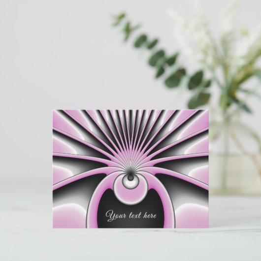 Carte Postale Abstrait moderne Crazy Fractal Art Motif Texte (Debout devant)