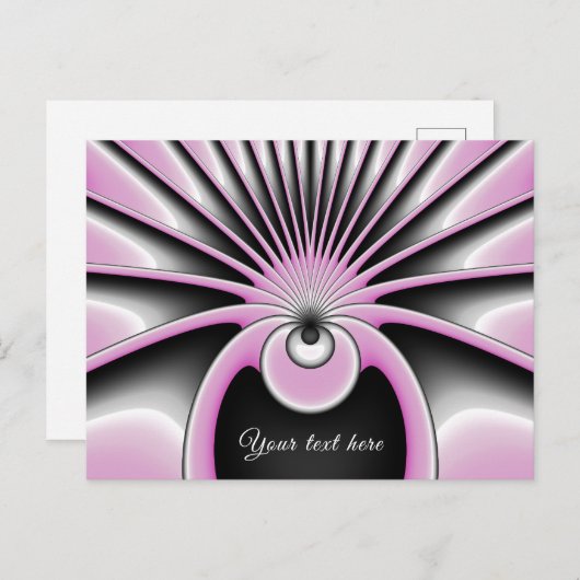 Carte Postale Abstrait moderne Crazy Fractal Art Motif Texte (Devant / Derrière)