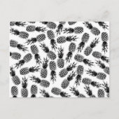 Carte Postale Abstrait moderne noir blanc ananas motif (Devant)