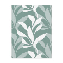 Abstrait Motif Botanique Brouillard Sarcelle dans
