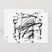 Carte Postale Abstrait noir et blanc (Devant / Derrière)