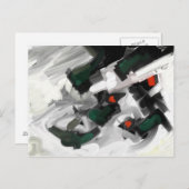 Carte Postale Abstrait noir et blanc (Devant / Derrière)