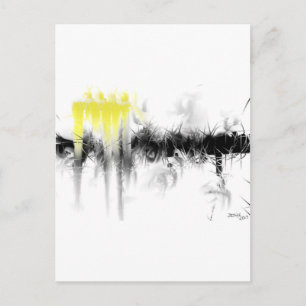 Carte Postale Abstrait noir et jaune