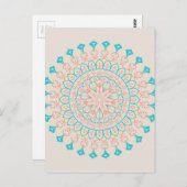 Carte Postale Abstrait Pastel Colors Mandala (Devant / Derrière)