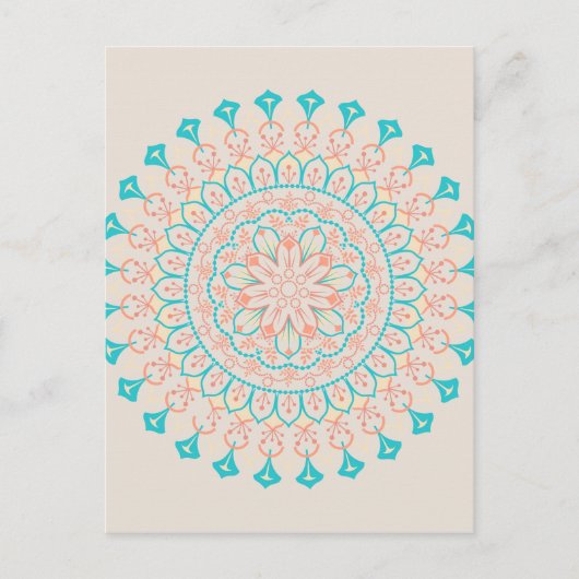 Carte Postale Abstrait Pastel Colors Mandala (Devant)