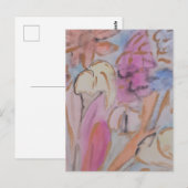 Carte Postale Abstrait Pastel Floral (Devant / Derrière)
