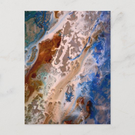 Carte Postale Abstrait plage de sable motif motif en mousse d'ea (Devant)