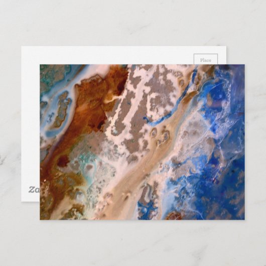 Carte Postale Abstrait plage de sable motif motif en mousse d'ea (Devant / Derrière)