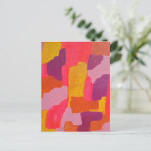 Carte Postale Abstrait rose et jaune gras