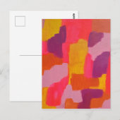 Carte Postale Abstrait rose et jaune gras (Devant / Derrière)