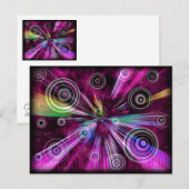 Carte Postale Abstrait Rose Et Violet (Devant / Derrière)