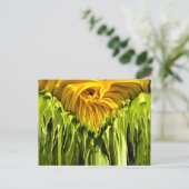 Carte Postale Abstrait tournesol rétro funky, géométrie effrayée (Debout devant)
