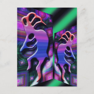 Carte Postale Abstrait violet Kokopelli