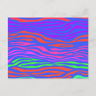 Carte Postale Abstrait Zèbre coloré