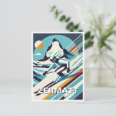 Carte Postale Abstrait Zermatt Suisse Skier (Debout devant)