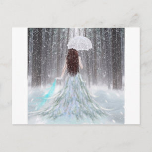 Carte Postale Abstraite Angel hiver Neige Princesse