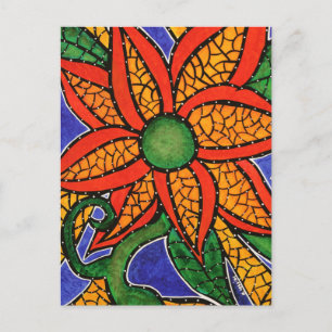 Carte postale Abstraite aux couleurs florales