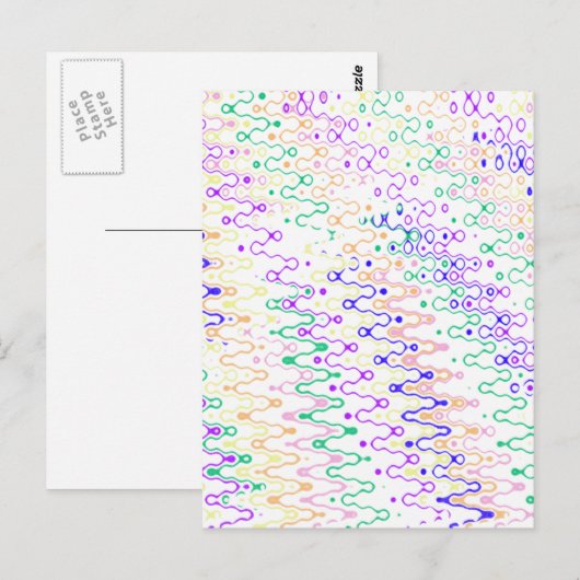 Carte postale Abstraite blanche Zigzag (Devant / Derrière)