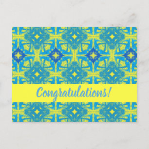 Carte postale Abstraite bleue et jaune