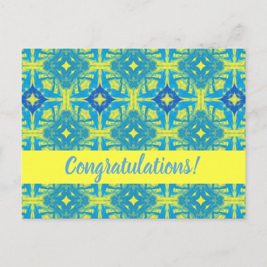 Carte postale Abstraite bleue et jaune (Devant)