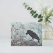 Carte postale abstraite Blue Raven Crow (Debout devant)