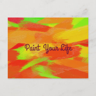 Carte Postale Abstraite brosse colorée contourne texture.text.