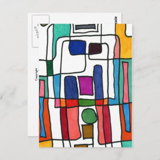 Carte postale Abstraite "City Map" (Devant / Derrière)