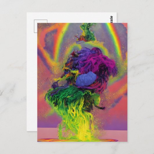 Carte postale Abstraite colorée (Devant / Derrière)