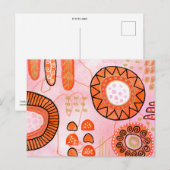 Carte postale abstraite corail orange (Devant / Derrière)