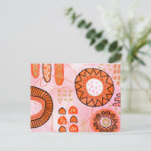 Carte postale abstraite corail orange (Debout devant)