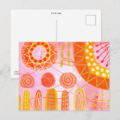 Carte postale abstraite Corail Orange (Devant / Derrière)
