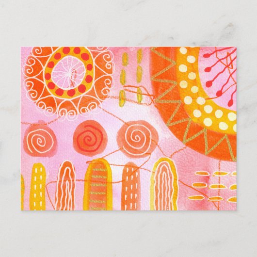 Carte postale abstraite Corail Orange (Devant)