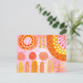 Carte postale abstraite Corail Orange (Debout devant)