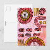 Carte postale abstraite corail orange (Devant / Derrière)