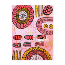 Carte postale abstraite corail orange