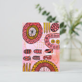 Carte postale abstraite corail orange (Debout devant)