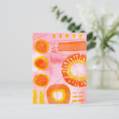 Carte postale abstraite Corail Orange (Debout devant)