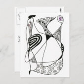 Carte postale Abstraite "Dancing Hen" (Devant / Derrière)