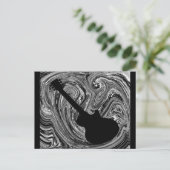 Carte postale Abstraite de guitare, noir et blanc (Debout devant)