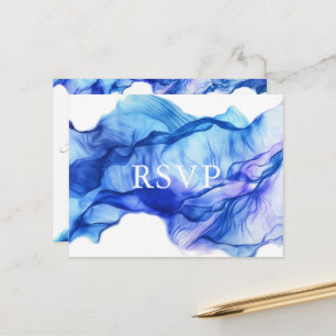 Carte postale Abstraite en soie bleue RSVP