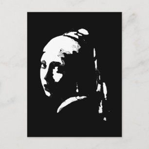 Carte Postale Abstraite fille avec oreille perle